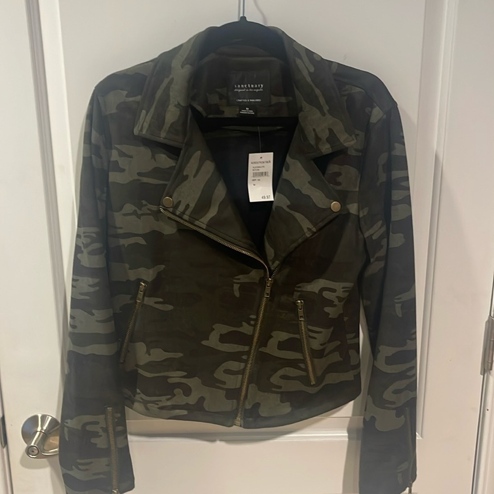 NWT Sanctuary camo moto jacket
